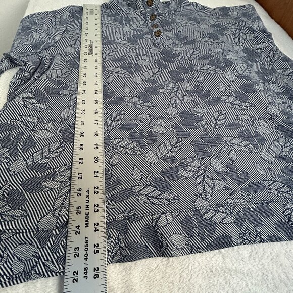 Lands' End Womens Blue Leaf Print Cotton Blend Pullover Top 2X 20W-22W Casual - Picture 9 of 9